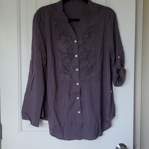 Gray cotton-poly shirt